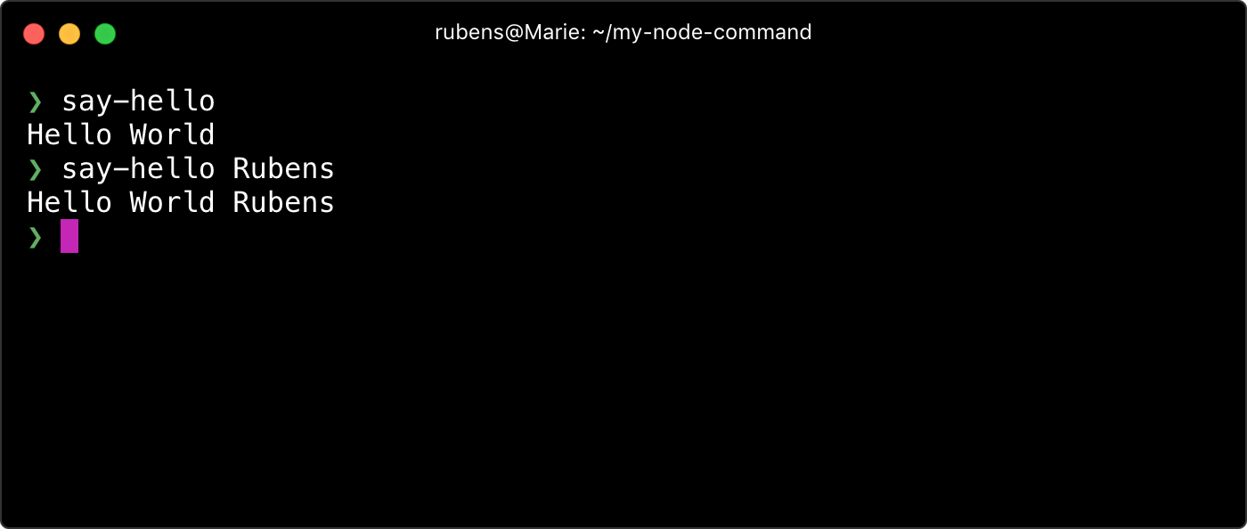 Running a npm-linked command-line script.